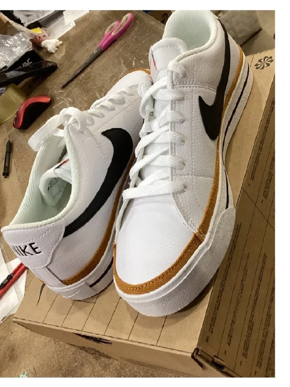 Nike Court Legacy DH3162-100 Men’s White Black Sneakers Tennis Shoes